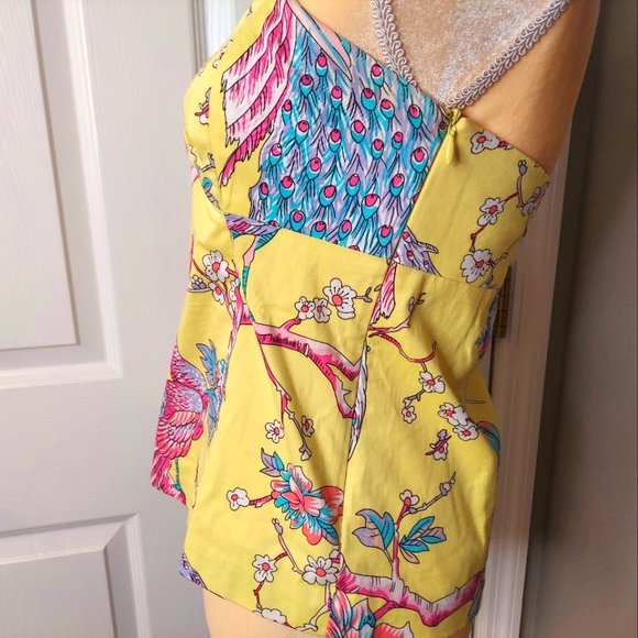Tibi Yellow Cotton Strapless Top Size M - Picture 3 of 10